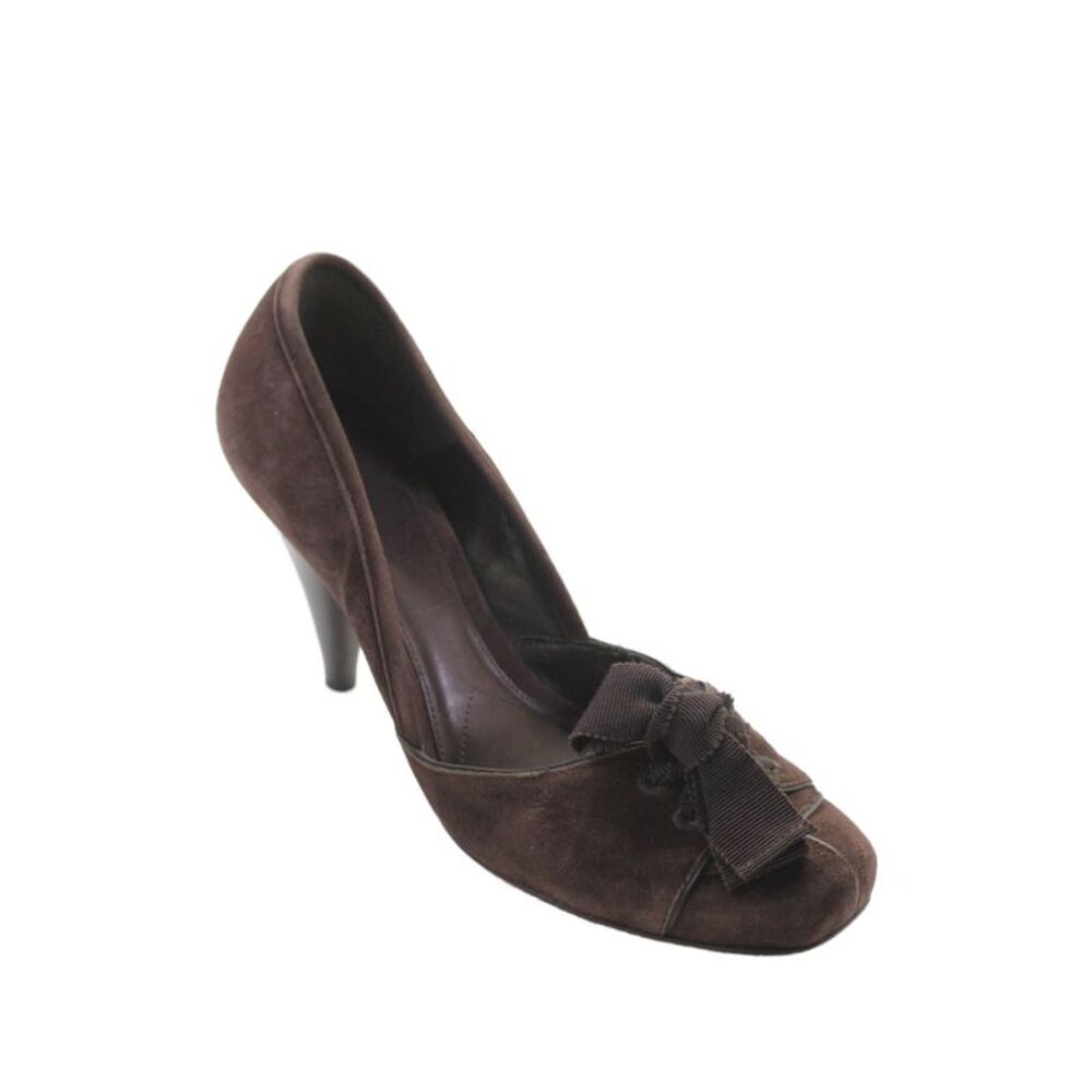 Reiss Womens Suede Lace-Up Tied Cone Heel Pumps Brown Size EUR 10